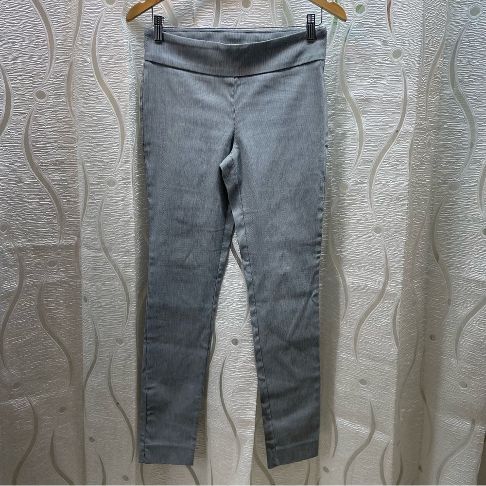Max Cocos Slim Pull On Pants Womens 6 navy White Striped Excellent Workwear